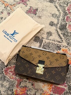 Lv Two-Tone Monogram Crossbody Bag in Brown and Tan